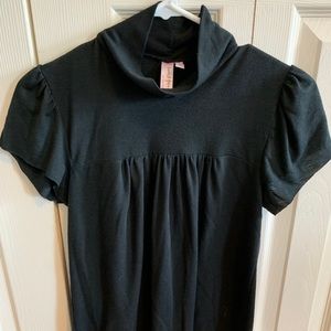 Sweet Pea mock neck black top